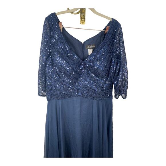 La Femme Gown Dress Chiffon & Sequin Embellished Formal Party Gala Classy Sz 14 - Picture 4 of 12